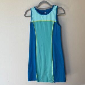 Title Nine Womens Dress Sz Medium Blue Colorblock Sleeveless Sports Casual Golf
